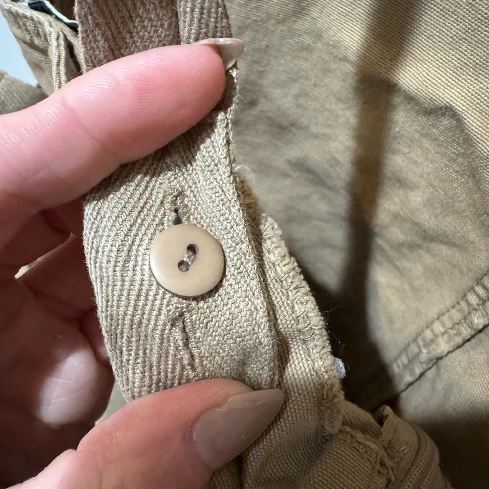 Zara Girls Tan Overalls with Adjustable Straps
